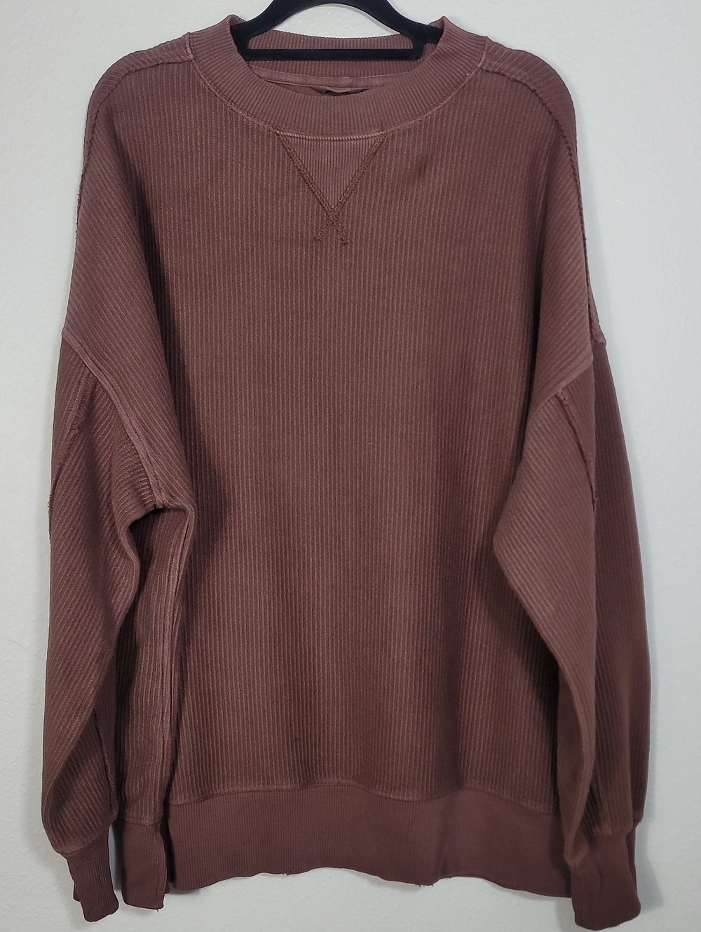 NWT Aerie Waffle Thermal Long Sleeve Top Size XS Chocolate Brown